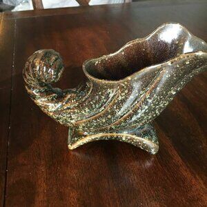 - Art Pottery Cornucopia Vase or Planter